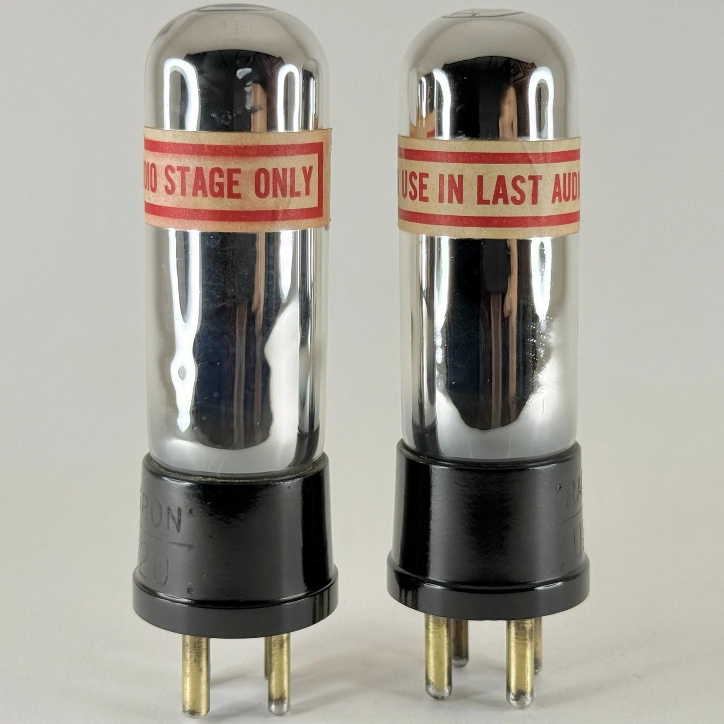 Tested Matched Balanced Pair RCA Radiotron UX-120 Tubes Type 20 UX 120 Tubes (a)