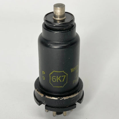 (1) Tested Philco 6K7 Tube Date Code P9 Philco Pentode Black Metal Tube