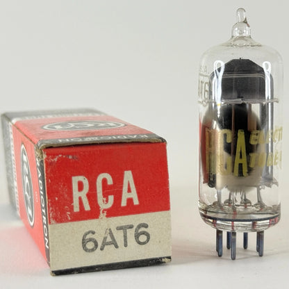 (1) Tested RCA 6AT6 Tube with Box Date Code BF Twin Diode High Mu Triode Tube