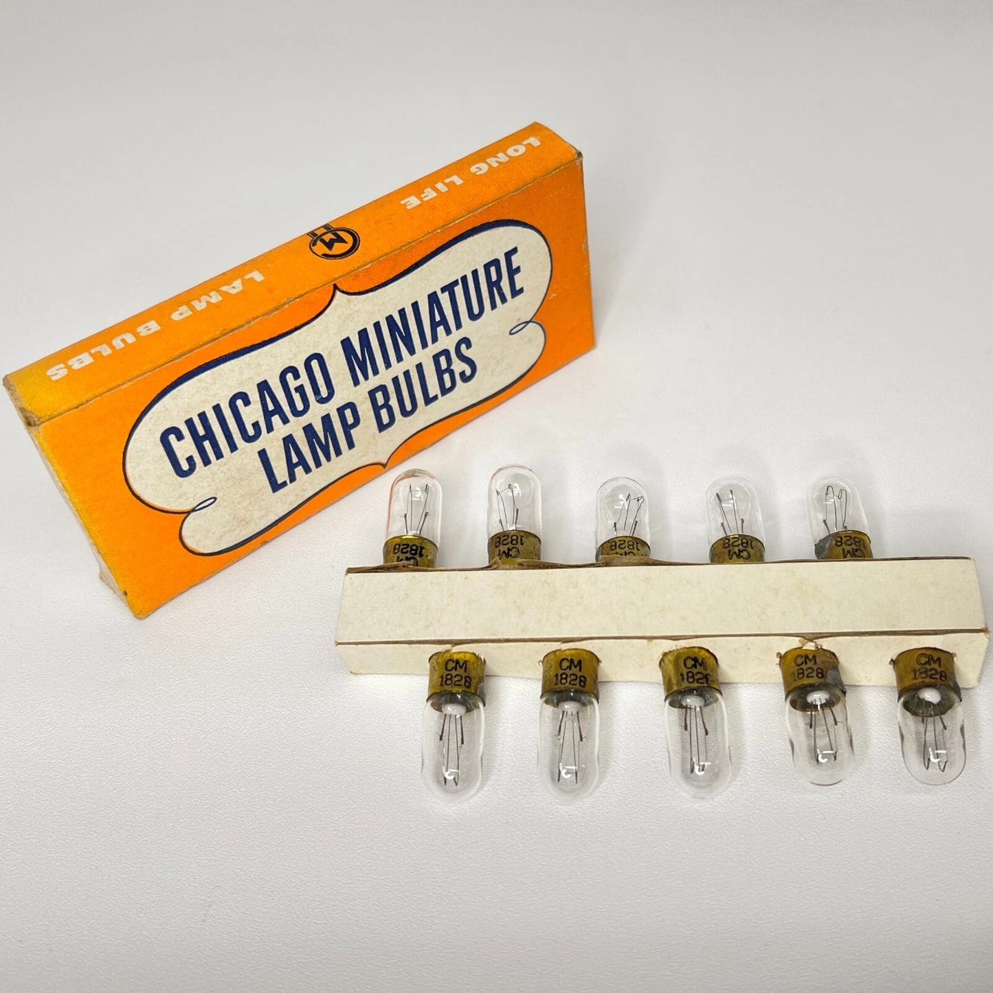 Lot of (10) Tested Vintage No. 1828 Clear Bayonet Chicago Miniature Lamps Bulbs