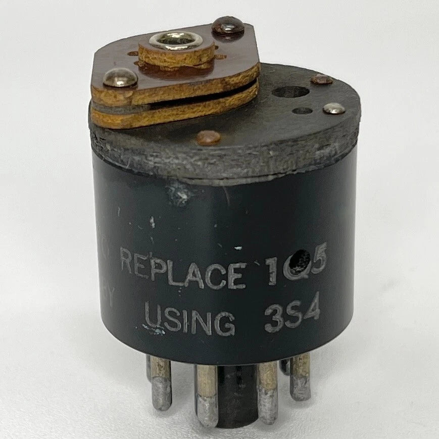 Vintage JFD Sockette 103AG Radio Tube Socket Adapter 1Q5 Tube to 3S4 Tube (a)