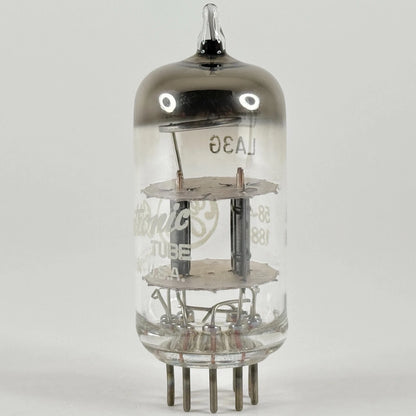 (1) Tested GE 12AV7 Tube Date Code 55-48 Black Plates Round Halo Getter Triode