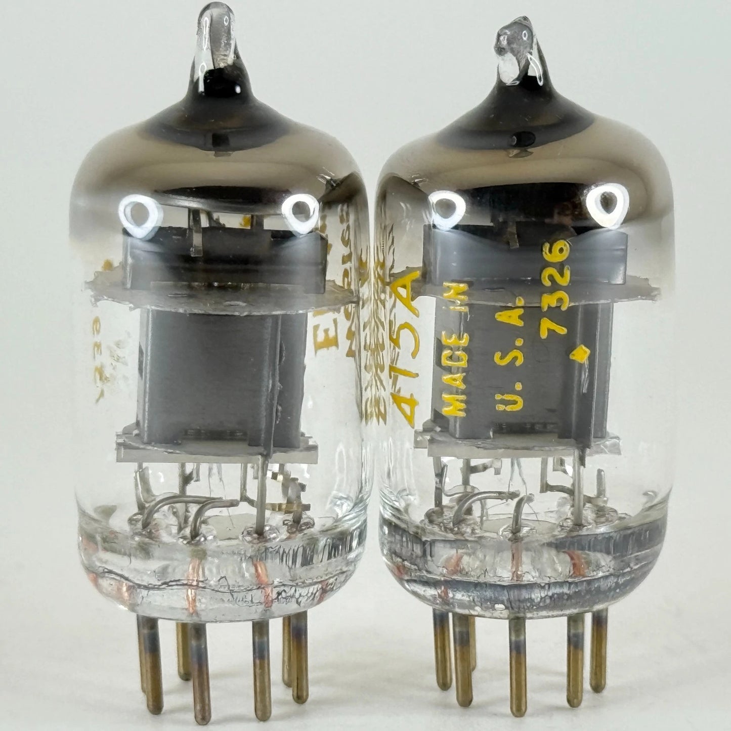 Tested Matched Balanced Pair 1973 Western Electric 415A Tubes Codes 7326 & 7339