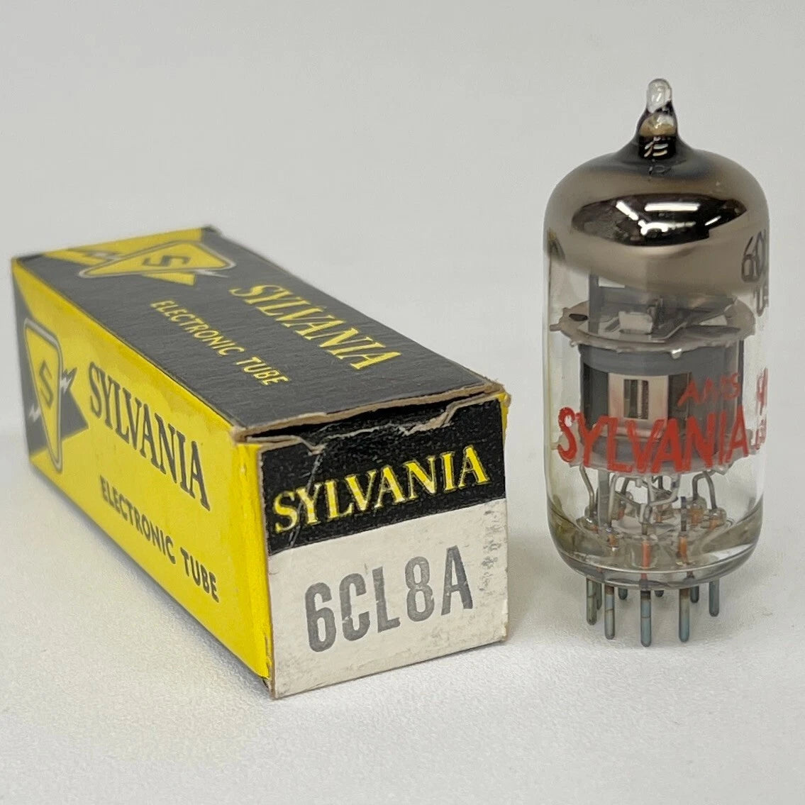 (1) Tested Sylvania 6CL8A Tube with Box Date Code AMS Sylvania 6CL8 A Tube