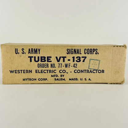 (1) Tested Western Electric Hytron VT-137 Tube Type 1626 Tube Mil-Spec with Box
