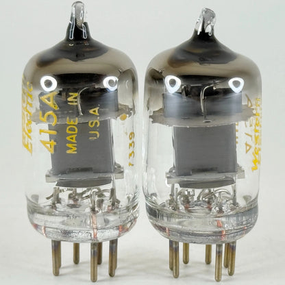 Tested Matched Balanced Pair 1973 Western Electric 415A Tubes Codes 7326 & 7339