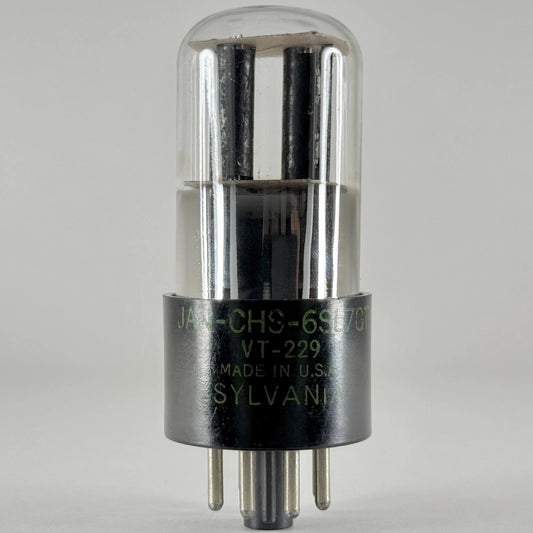 (1) Tested Sylvania JAN CHS 6SL7GT Tube Black Plates VT-229 Yellow Font 6SL7 GT