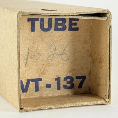 (1) Tested Western Electric Hytron VT-137 Tube Type 1626 Tube Mil-Spec with Box