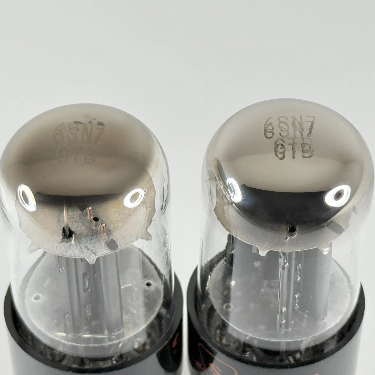 Matched Pair Sylvania 6SN7GTB Tubes Codes KF HA Black Plates Halo Gets 6SN7GT