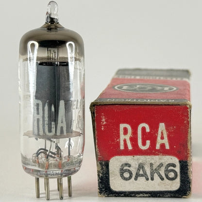 (1) Tested Very Strong RCA 6AK6 Tube & Box Code NHK Power Amplifier Pentode (b)