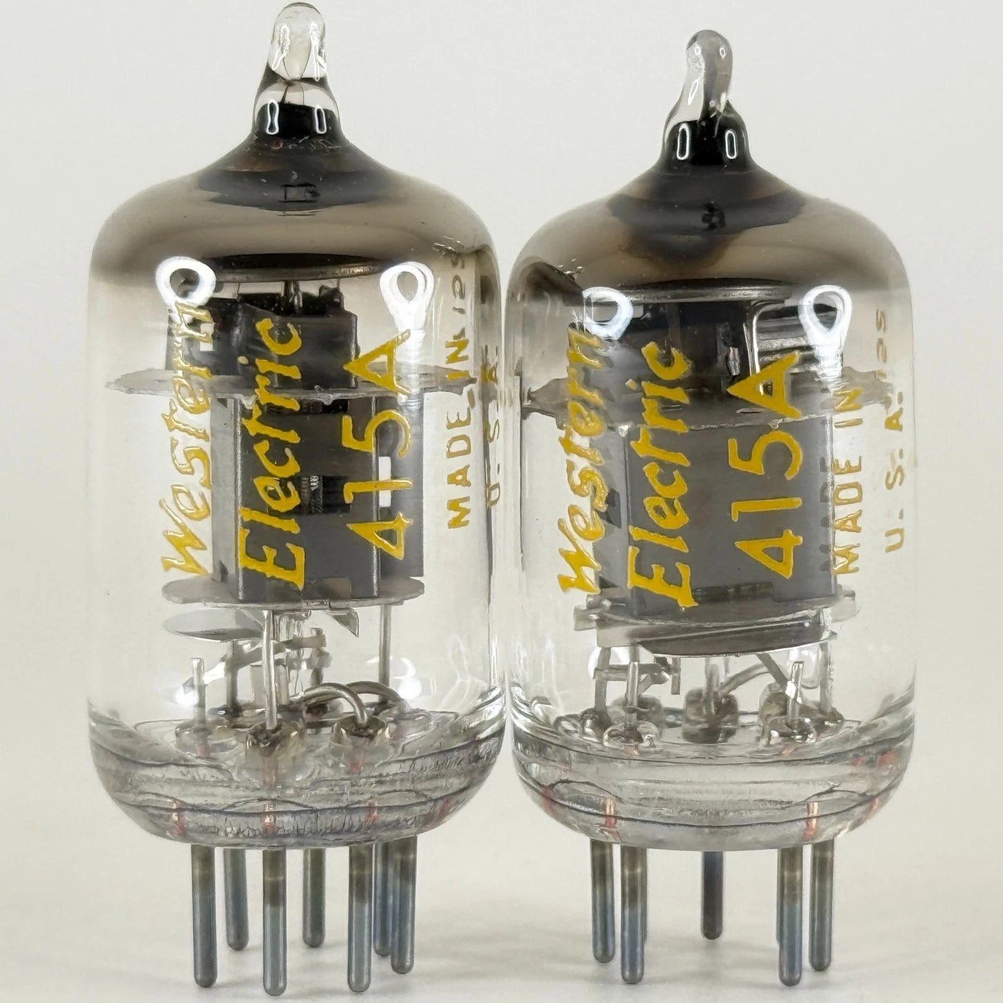 Tested Matched Balanced Pair 1971 Western Electric 415A Tubes O Ring Getter 7152