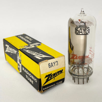 (1) Tested Zenith 6AY3 Tube with Box Date Code 6243 Half Wave Vacuum Rectifier