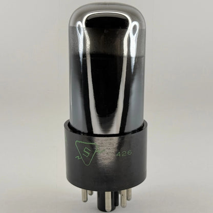 (1) Tested 1954 Sylvania 12V6GT Tube Code 426 Black Glass Chrome Dome 12V6 GT