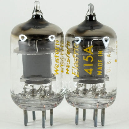 Tested Matched Balanced Pair 1971 Western Electric 415A Tubes O Ring Getter 7152