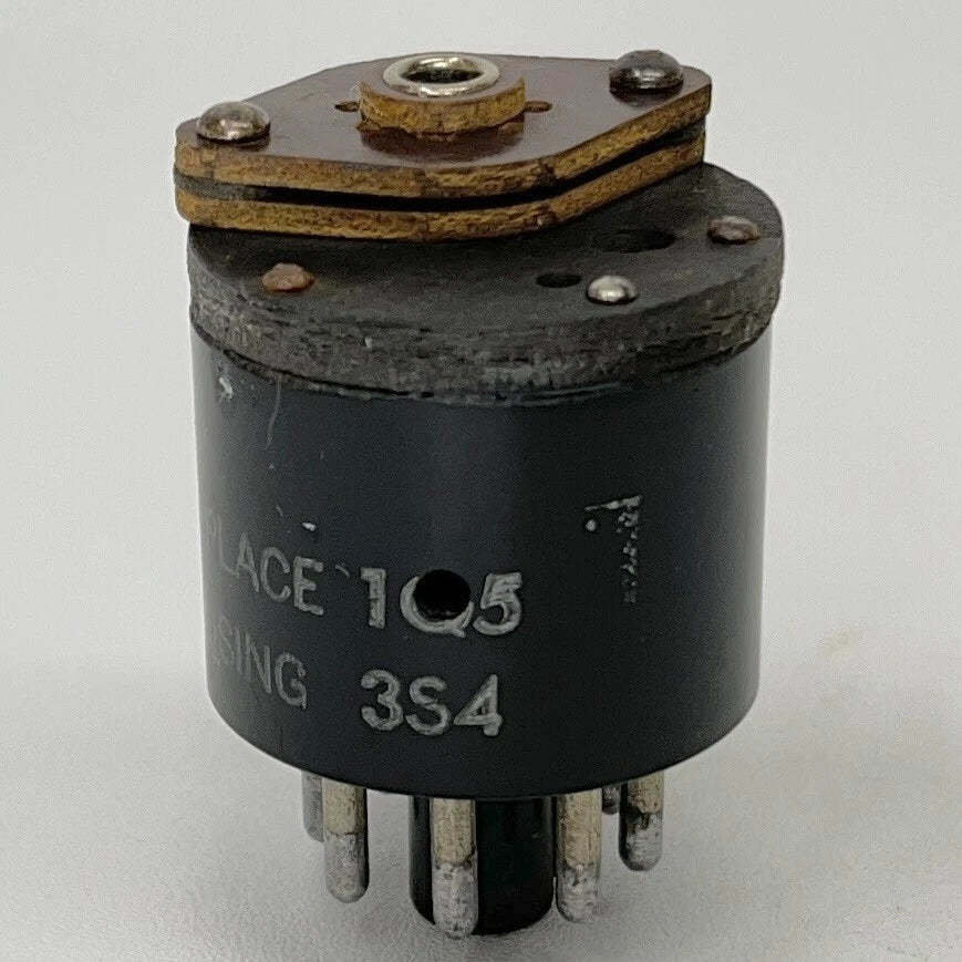 Vintage JFD Sockette 103AG Radio Tube Socket Adapter 1Q5 Tube to 3S4 Tube (a)