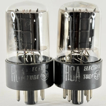 Tested Matched Pair RCA 6SN7 GTA Tubes Copper Grid Posts Black Plates 713 & 509