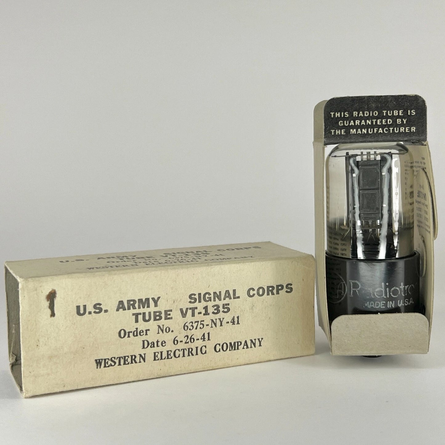 (1) Tested 1941 Western Electric RCA 12J5GT Tube S1 VT-135 US Army Signal Corp