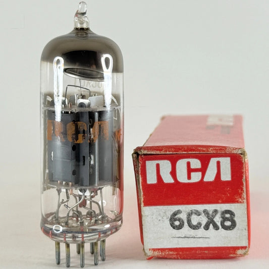 (1) Tested RCA 6CX8 Tube with Box Date Code NF Medium Mu Triode Pentode Tube